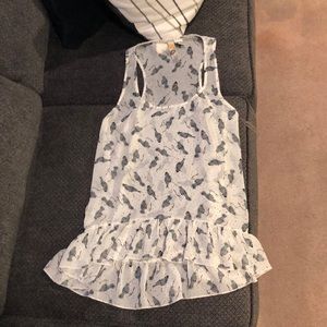 Sheer Tank With Bird Design